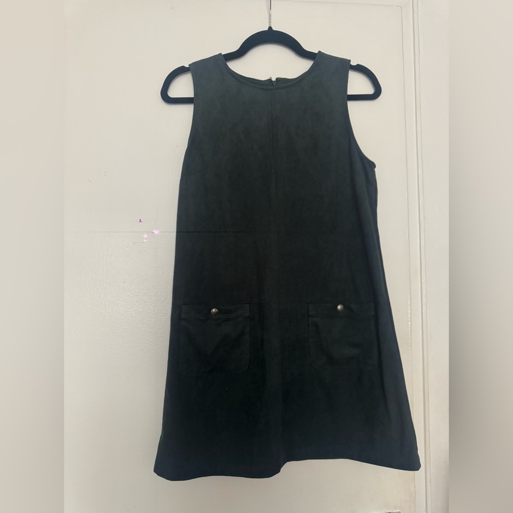 Forever 21 Dark Green Suede Jumper Dress